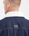 Denim Trucker Jacket with Removable Sherpa Collar Dark Blue for Men - Blue 322G000 - 6