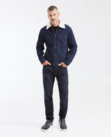 Denim Trucker Jacket with Removable Sherpa Collar Dark Blue for Men - Blue 322G000 - 7