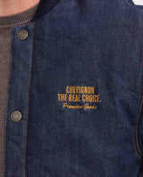 Dark Blue Denim Bomber Jacket for Men - Blue 322G001 - 4