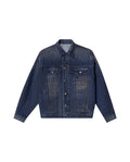 Mens Embroidered Denim Trucker Jacket - Special Collection - Blue 63_322H201_AZU194052_5