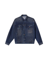 Mens Embroidered Denim Trucker Jacket - Special Collection - Blue 63_322H201_AZU194052_5