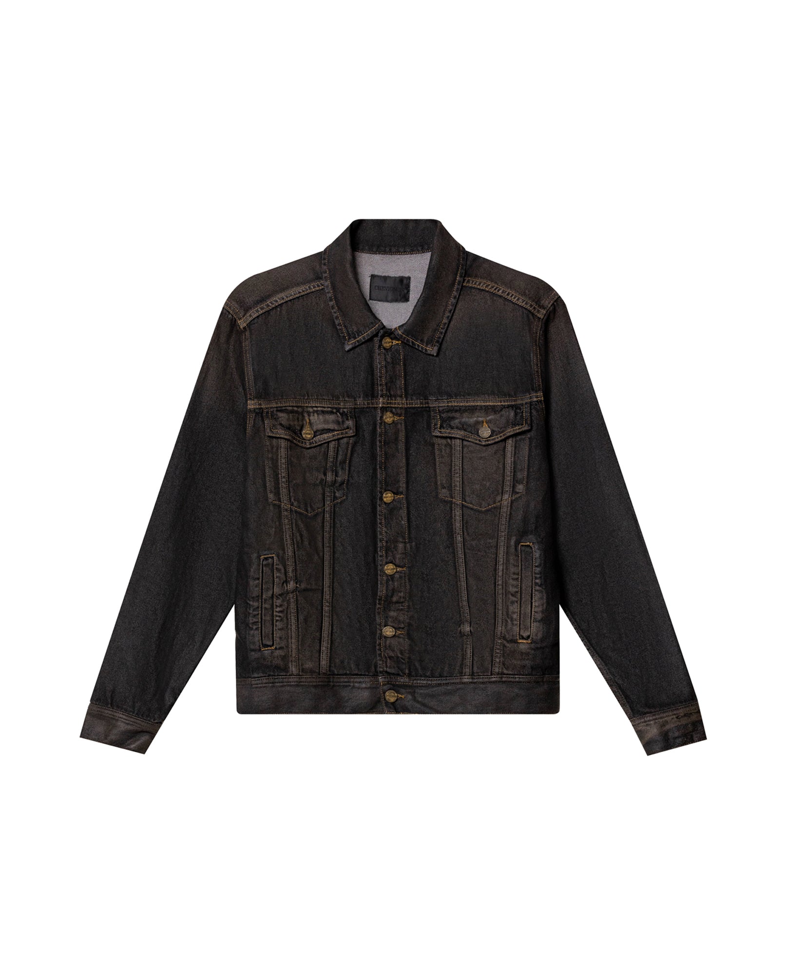 Mens Black Denim Trucker Jacket - Special Collection - Black 63_322H202_NEG194004_4