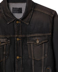 Mens Black Denim Trucker Jacket - Special Collection - Black 63_322H202_NEG194004_6