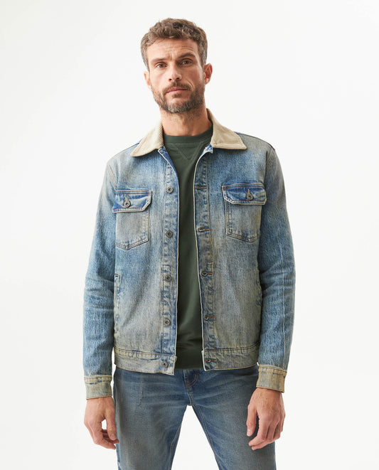 Men's Classic Trucker Denim Jacket in Cotton, Navigator 329G000 - 1