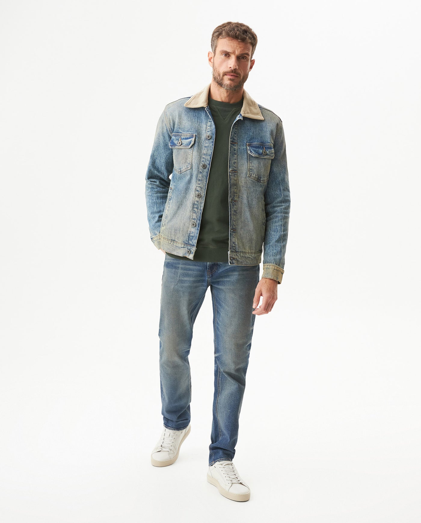 Men's Classic Trucker Denim Jacket in Cotton, Navigator 329G000 - 3