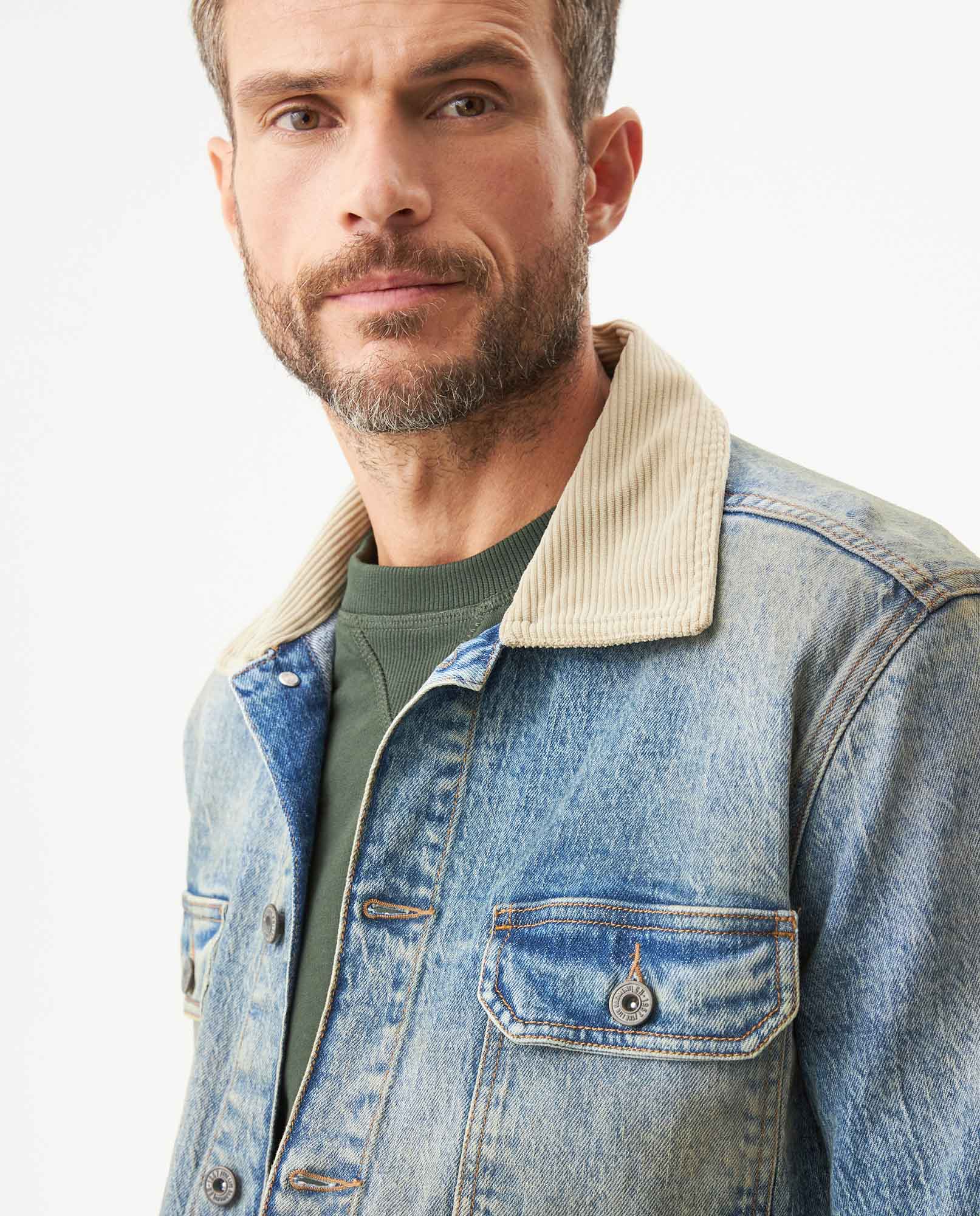 Men's Classic Trucker Denim Jacket in Cotton, Navigator 329G000 - 4