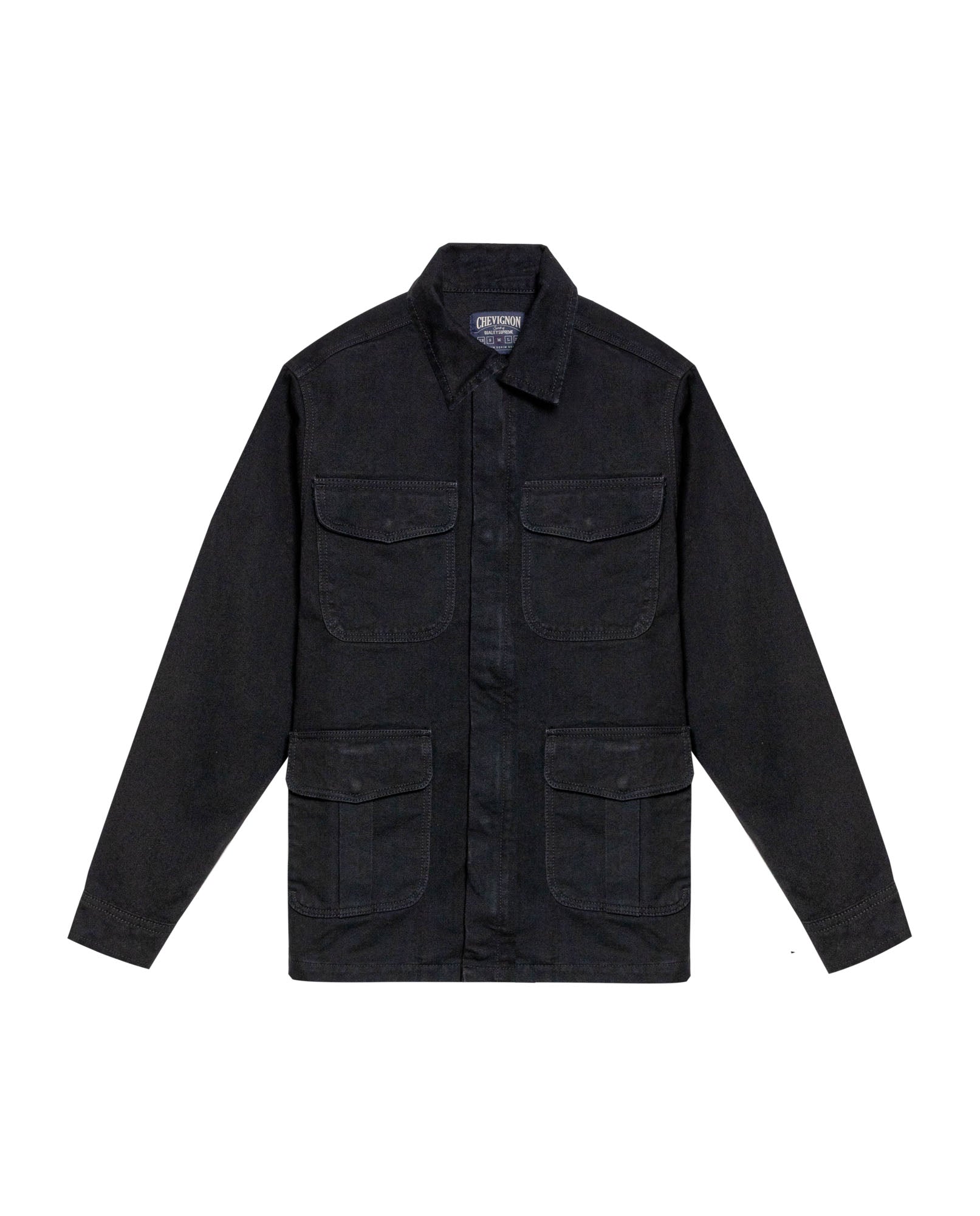 Men's Denim Parka Jacket in Cotton-Viscose Blend, Evening 329G001 - 2