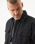 Men's Denim Parka Jacket in Cotton-Viscose Blend, Evening 329G001 - 4