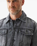 Men's Multi-Pocket Trucker Denim Jacket in Cotton-Viscose Blend, Tidemark 329G002 - 4