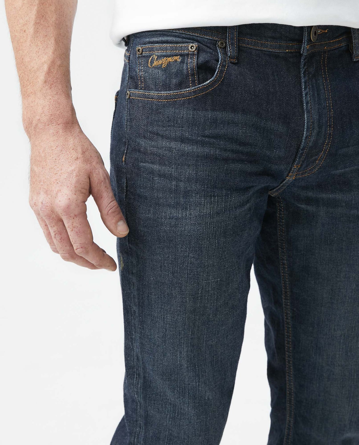 Men's Denim Straight Fit-Jeans, Dark Wash - 3