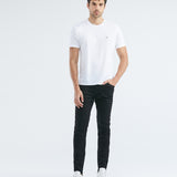 STRAIGHT FIT MID-RISE DARK JEANS IN BLACK