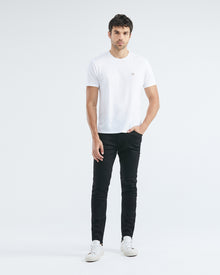 STRAIGHT FIT MID-RISE DARK JEANS IN BLACK ST006