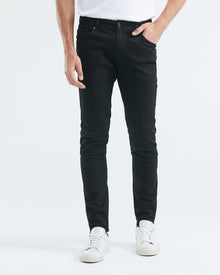 STRAIGHT FIT MID-RISE DARK JEANS IN BLACK ST006