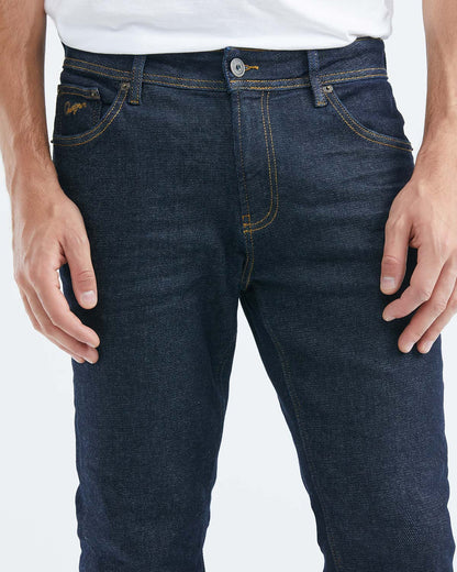 JEANS RECTOS DE TIRO MEDIO EN LAVADO ULTRA OSCURO