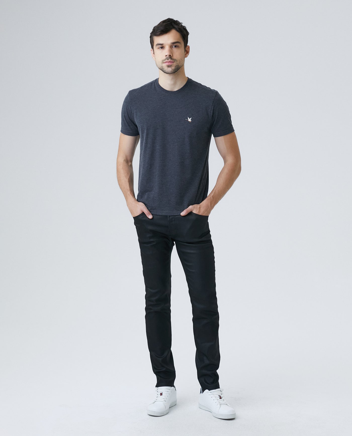 Men's Jean, Skinny Fit, Skinny Boot - Shiny Black 330E006 - 2