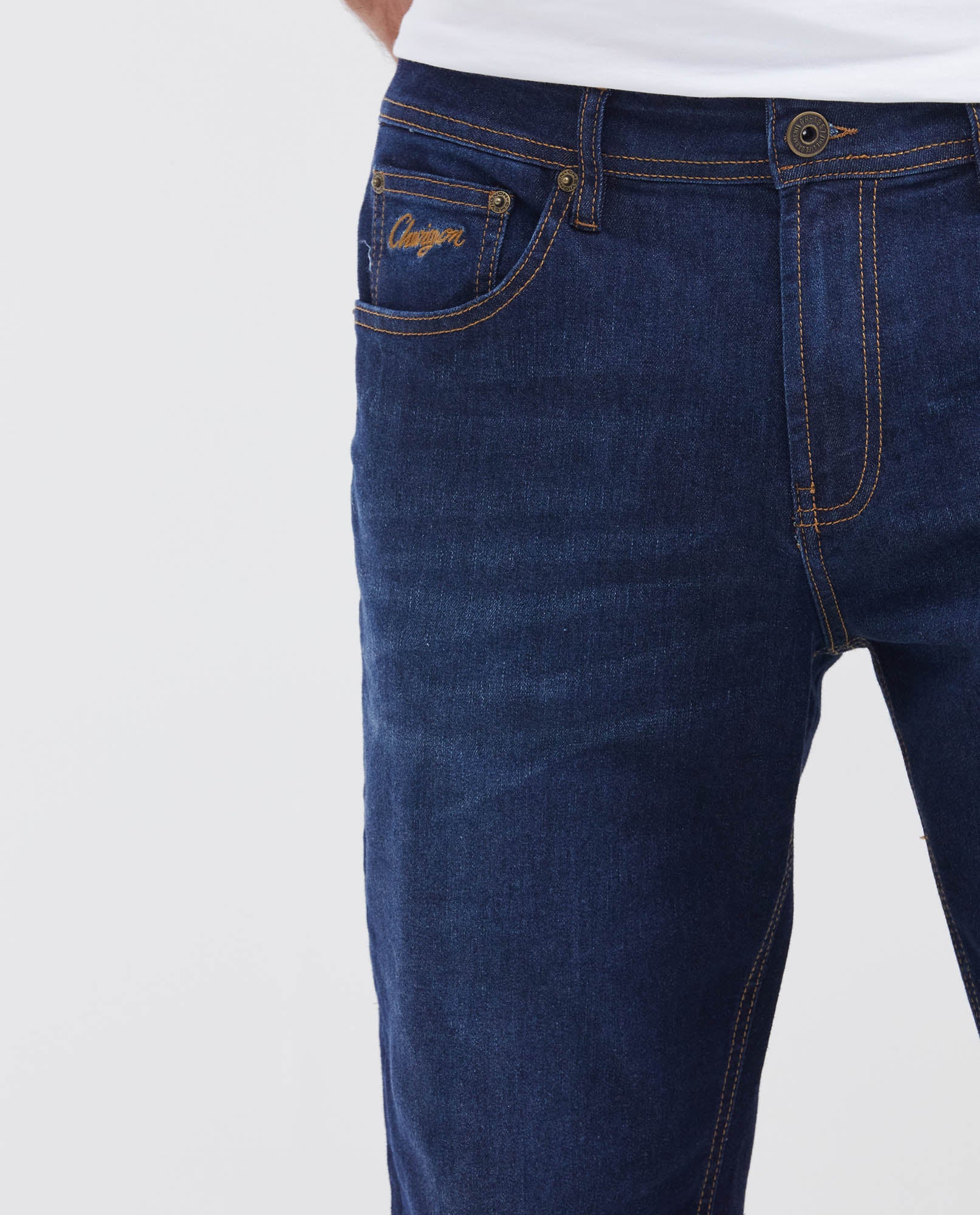 Men's Revenge Jeans Relaxed Bootcut High-Rise Dark Wash in Cotton-Recycled Polyester Blend 330F001 - 3