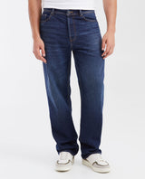 Men's Maverick Relaxed Fit Dark Wash Jeans in Cotton 330G700 - 1