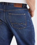Men's Maverick Relaxed Fit Dark Wash Jeans in Cotton 330G700 - 5