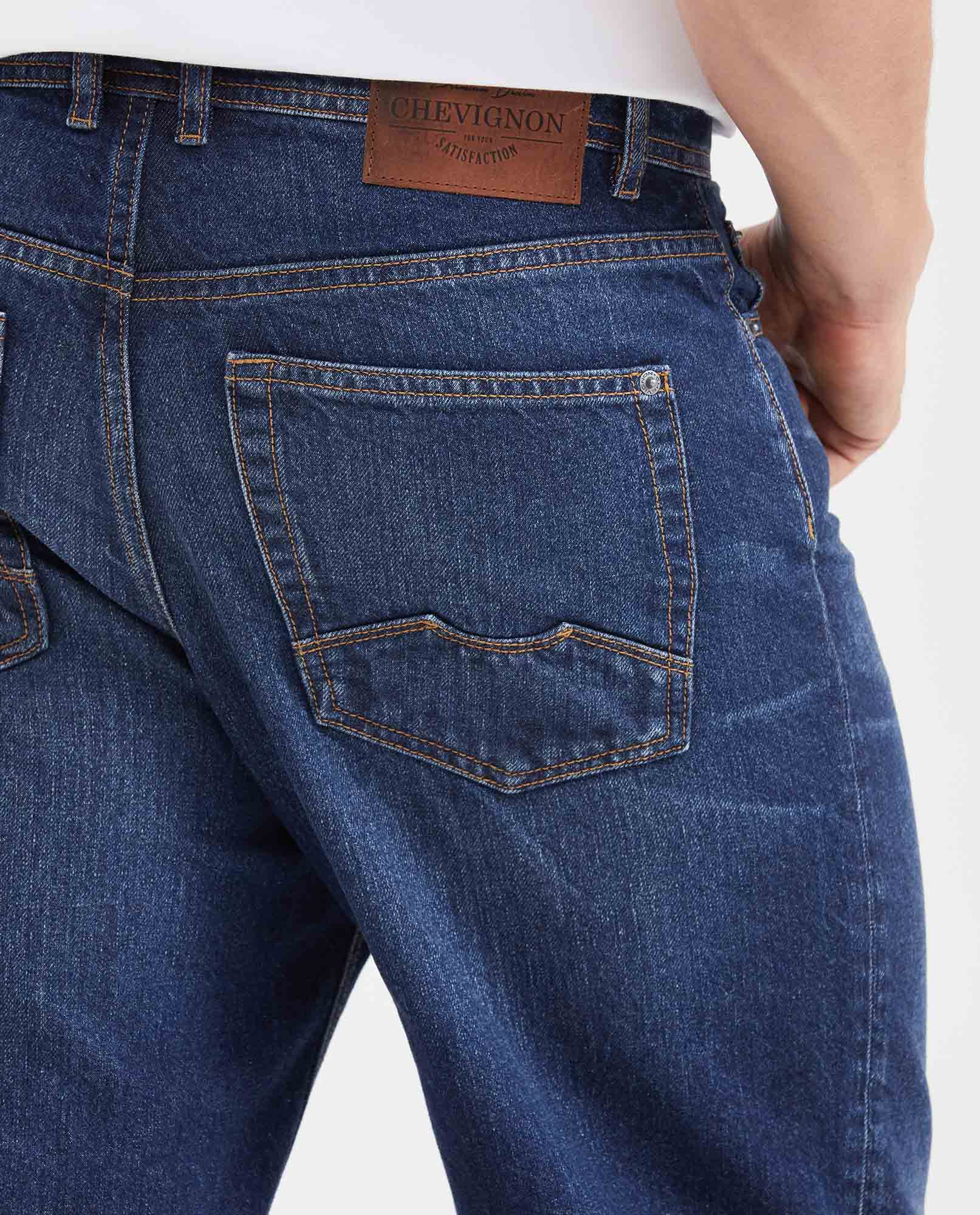 Men's Maverick Relaxed Fit Dark Wash Jeans in Cotton 330G700 - 5