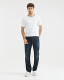 RELAXED FIT HIGH-RISE DARK JEANS IN ULTRA DARK WASH RL008