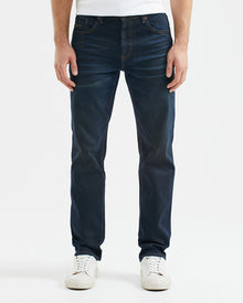 JEAN DROIT TAILLE MI-HAUTE EN DÉLAVAGE ULTRA FONCÉ