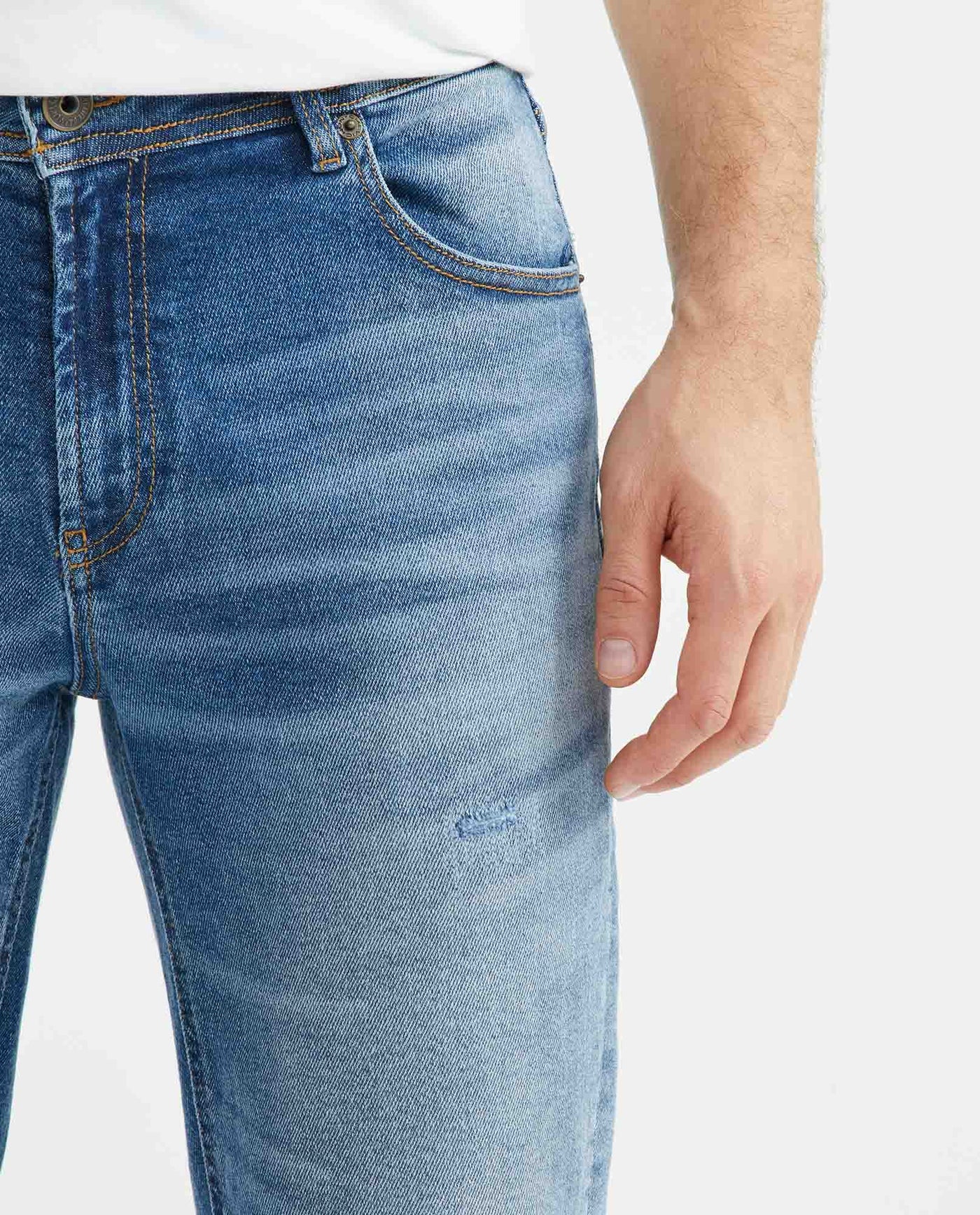 Men's Morrison Jeans Straight Bootcut Medium Wash Heel PIW Recycled Blend - 4