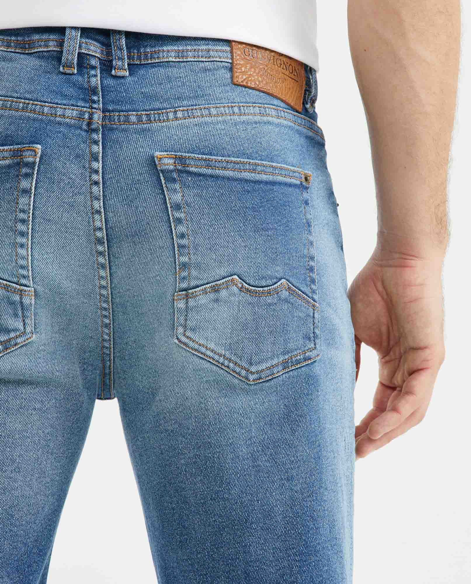 Men's JeanStraight Fit, Morrison, Slim Boot - Medium Vintage Blue + Distressed - Blue - 6