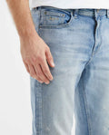 Men's Morrison Jeans Straight Bootcut Light Wash Rips Heel Recycled Blend - 3