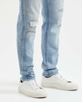 Men's Morrison Jeans Straight Bootcut Light Wash Rips Heel Recycled Blend - 4
