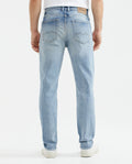 Men's Morrison Jeans Straight Bootcut Light Wash Rips Heel Recycled Blend - 5