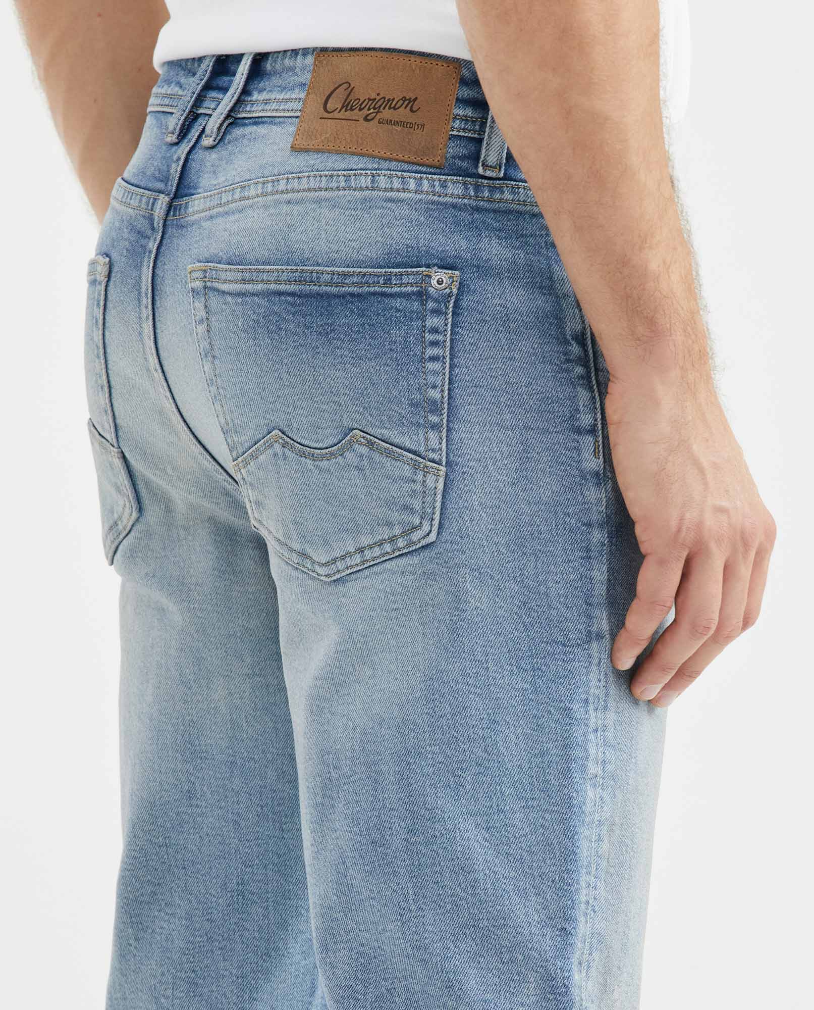 Men's Morrison Jeans Straight Bootcut Light Wash Rips Heel Recycled Blend - 6