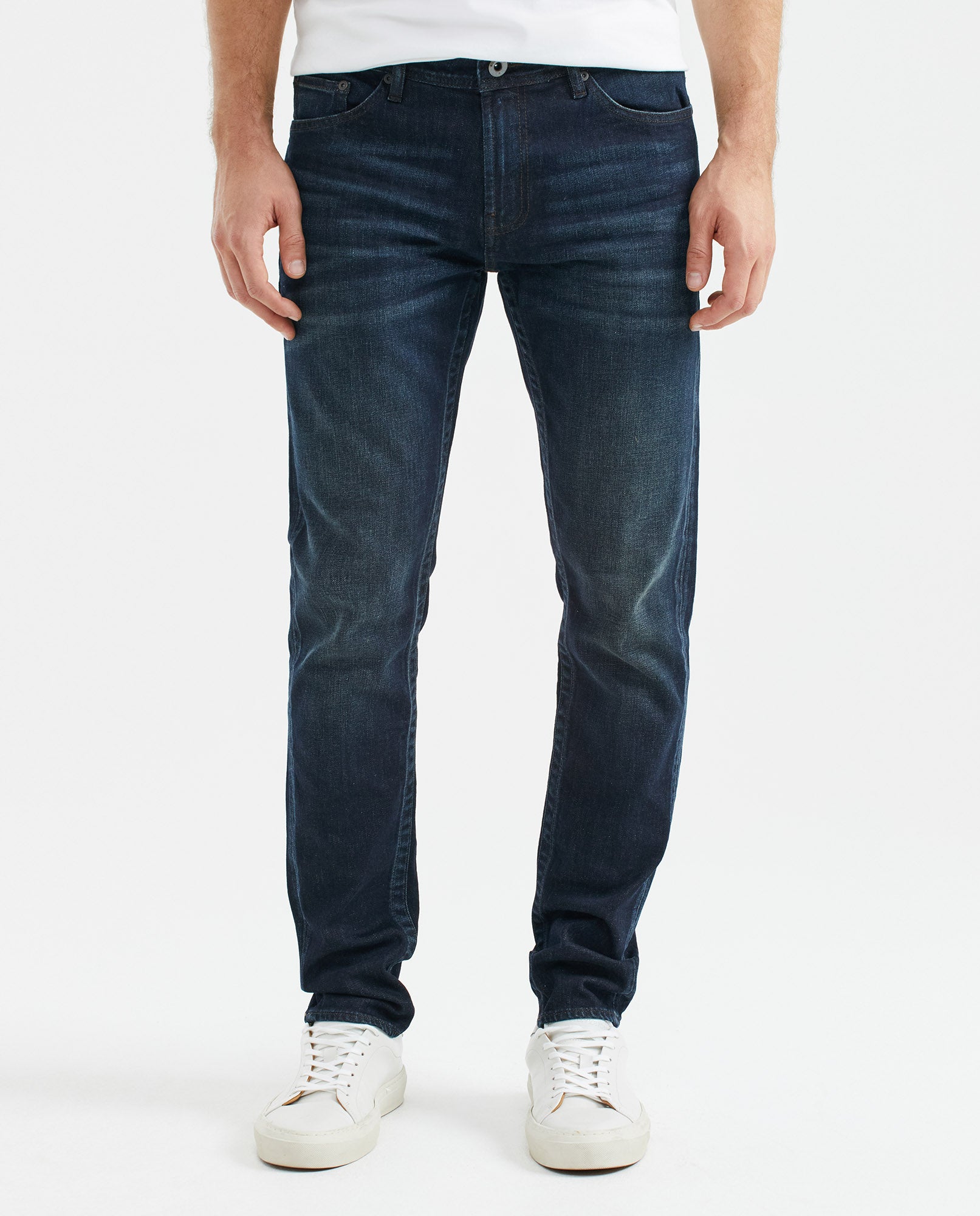 Men's Famous Jeans Slim Fit Ultra Dark Subtle Distressing 331F011 - 1