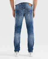 Jean Men's Slim Fit, Famous, Slim Boot - Medium Vintage Blue + Distressed - Blue 331F016 - 4