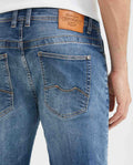 Jean Men's Slim Fit, Famous, Slim Boot - Medium Vintage Blue + Distressed - Blue 331F016 - 10