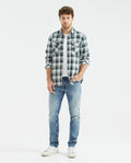 Men's Famous Jeans Slim Fit Medium Wash Subtle Distressing 331F017 - 2