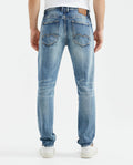 Men's Famous Jeans Slim Fit Medium Wash Subtle Distressing 331F017 - 4