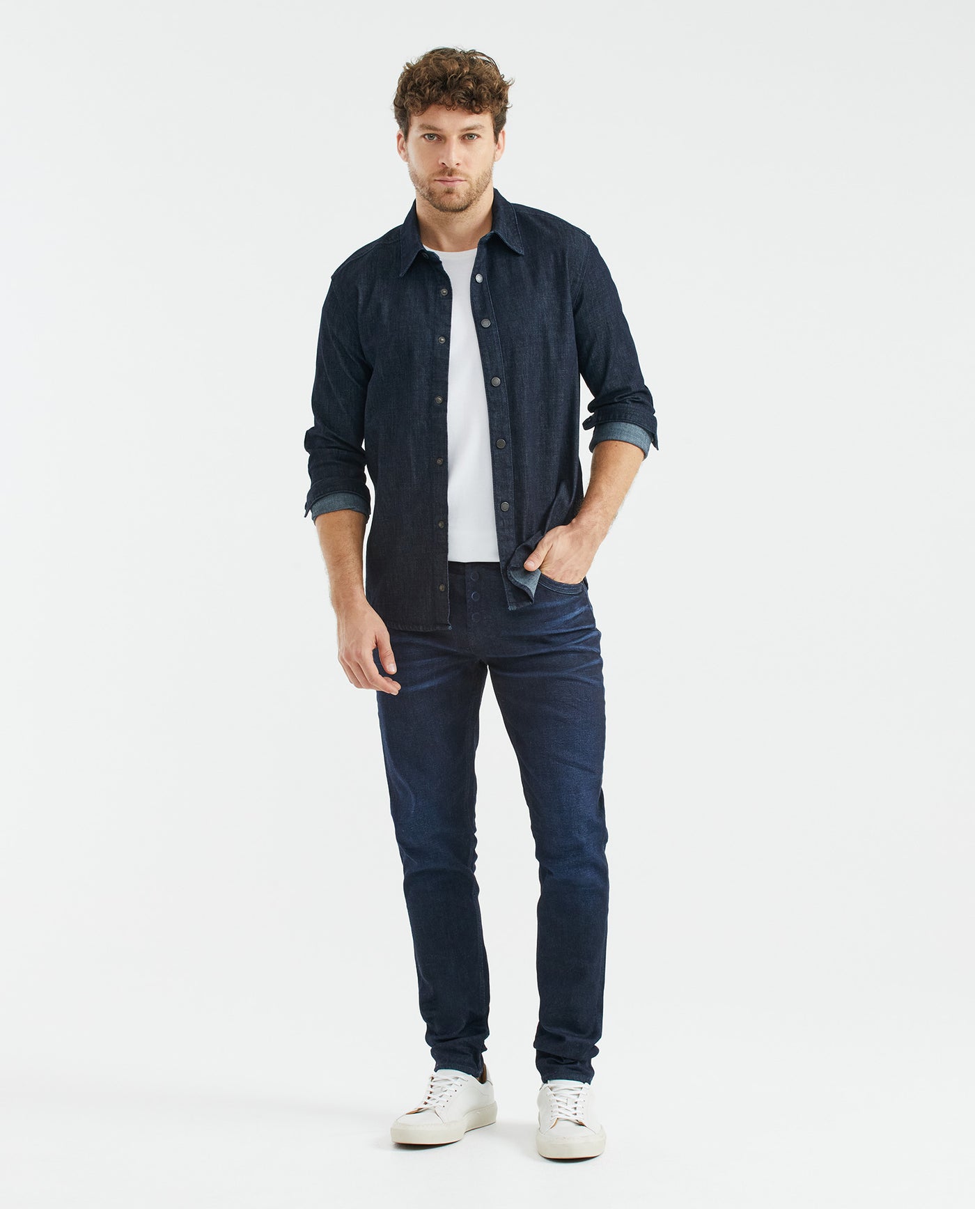 Men's Rider Jeans Super Slim Fit Ultra Dark Clean Recycled Blend Low-Rise - 2