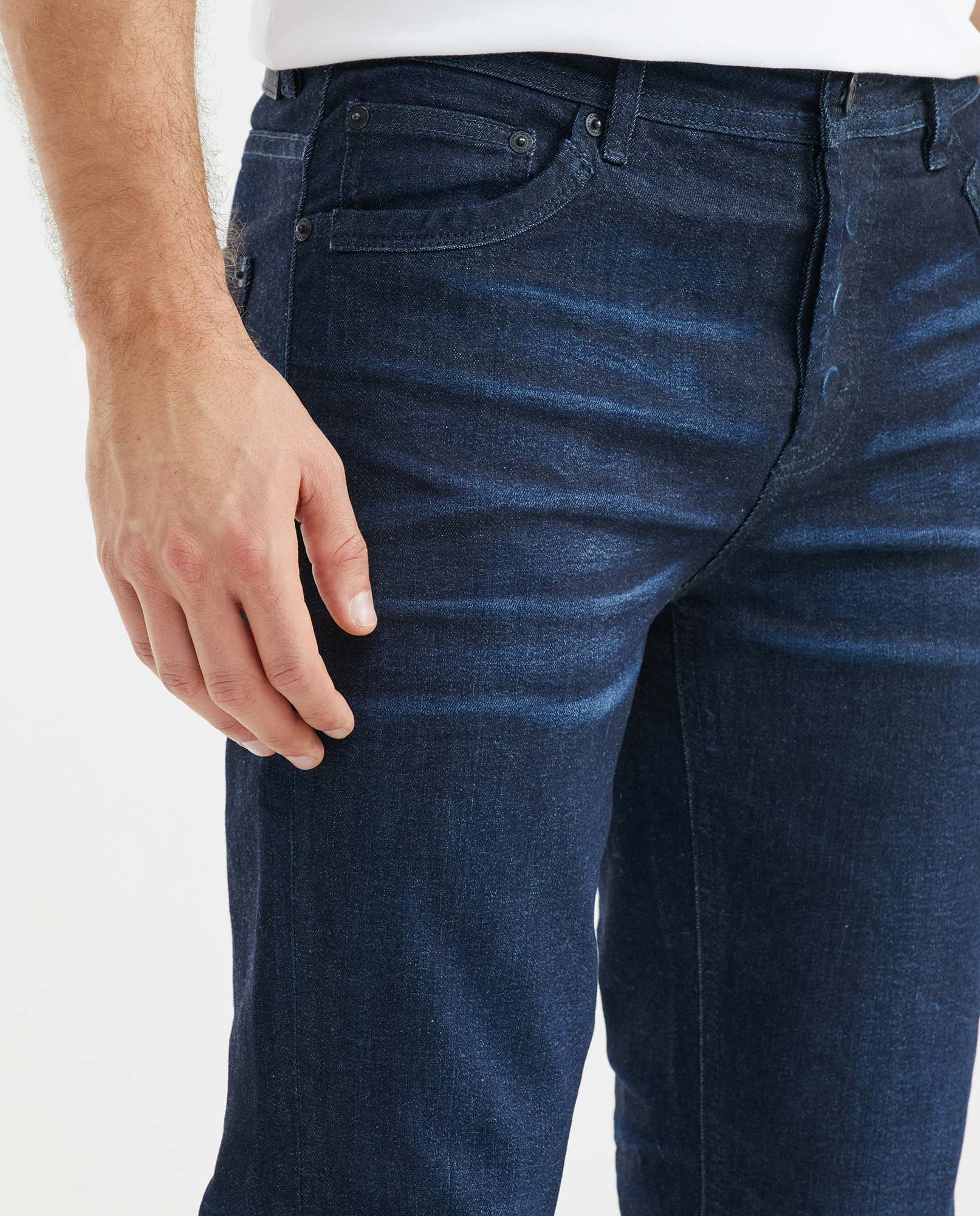 Men's Rider Jeans Super Slim Fit Ultra Dark Clean Recycled Blend Low-Rise - 3