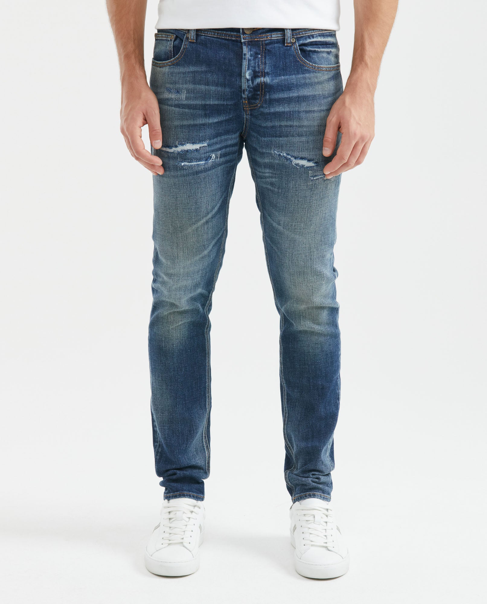 Jean for Men Super Slim Fit, Rider, Super Slim Boot - Heritage Medium Blue Oiled Effect - Blue 331F452 - 1