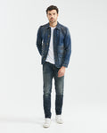 Men's Morrison Heritage Jeans Straight Bootcut Dark Wash Subtle Distressing - 2