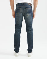 Men's Morrison Heritage Jeans Straight Bootcut Dark Wash Subtle Distressing - 4