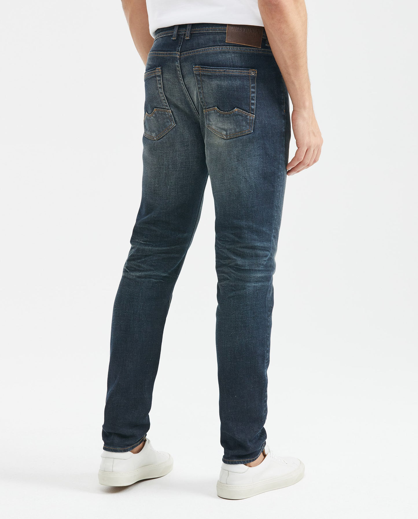 Men's JeanStraight Fit, Morrison, Slim Boot - Dark Heritage Blue Dirty Effect - Blue - 5