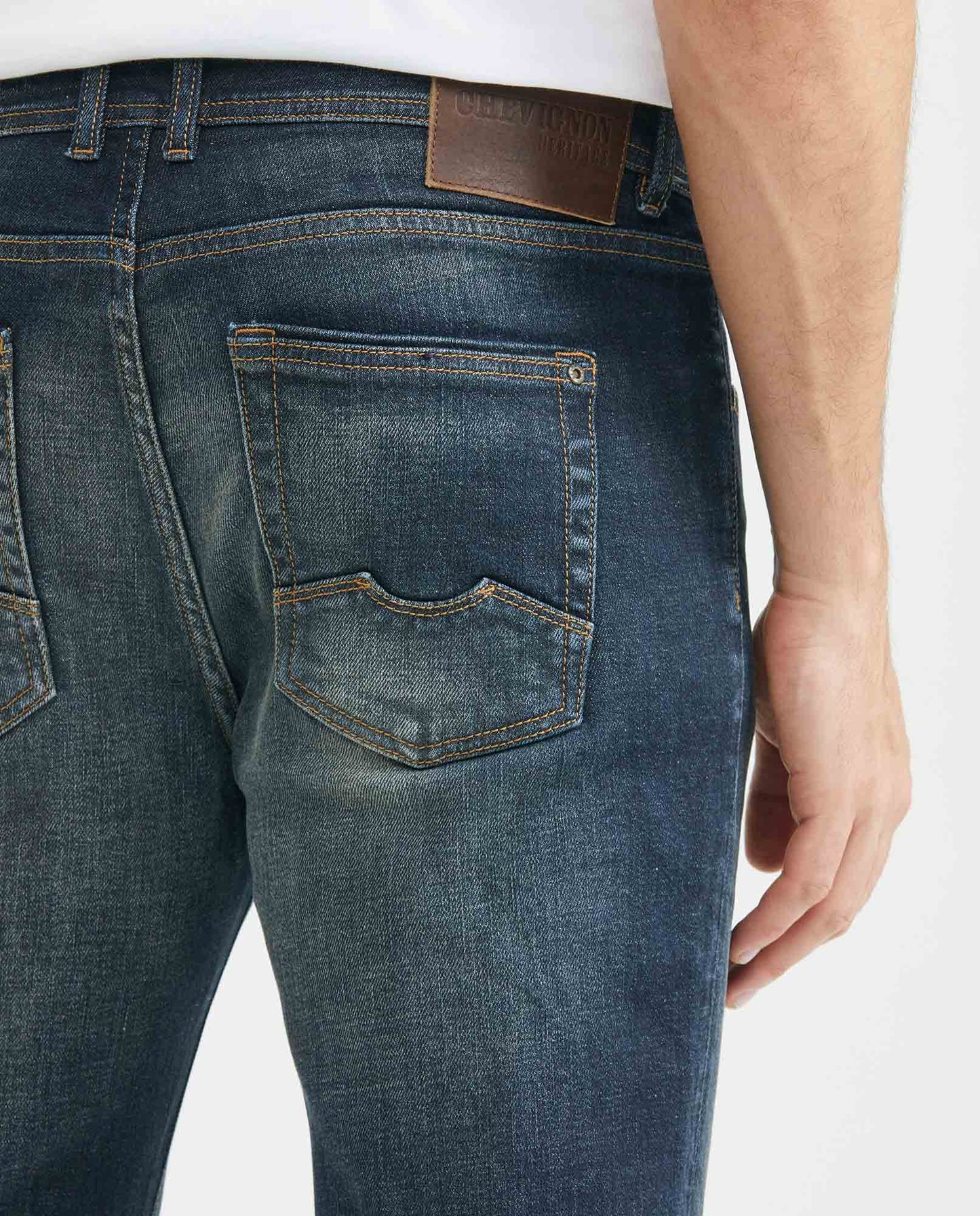 Men's JeanStraight Fit, Morrison, Slim Boot - Dark Heritage Blue Dirty Effect - Blue - 6