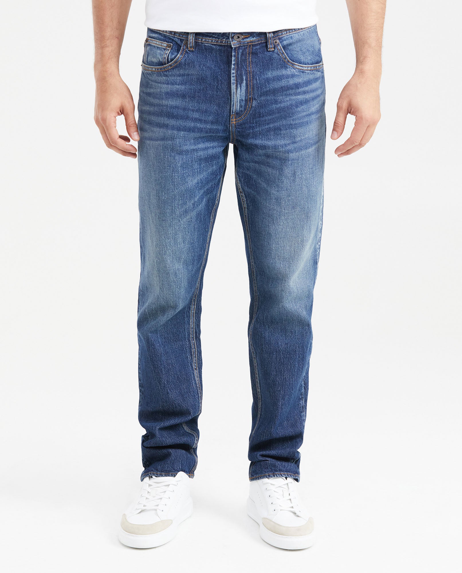 Men's High - Rise Boot Cut Dark Relaxed Fit Jeans - Blue - 1