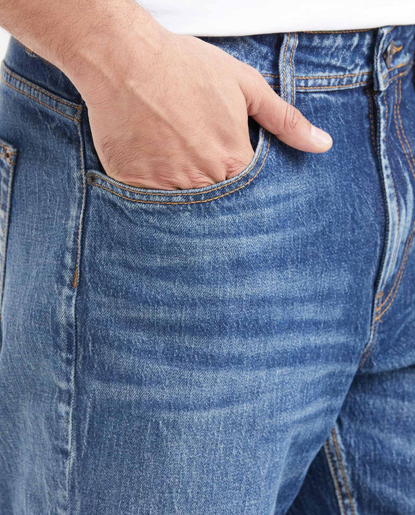 Men's High - Rise Boot Cut Dark Relaxed Fit Jeans - Blue - 2