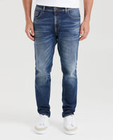 Men's Morrison Jeans Straight Slim Fit Medium Wash in Recycled Cotton-Cotton Blend 331G003 - 1