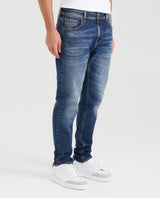 Men's Morrison Jeans Straight Slim Fit Medium Wash in Recycled Cotton-Cotton Blend 331G003 - 3