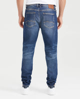 Men's Morrison Jeans Straight Slim Fit Medium Wash in Recycled Cotton-Cotton Blend 331G003 - 4