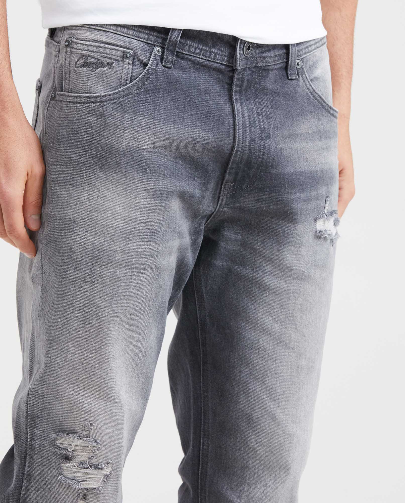 Men's Morrison Jeans Straight Bootcut Gray Linen-Cotton Blend Sustainable 331G012 - 2