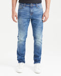 Slim Fit Mid-Rise Slim Leg Medium Blue Jeans for Men - Blue 331G014 - 1